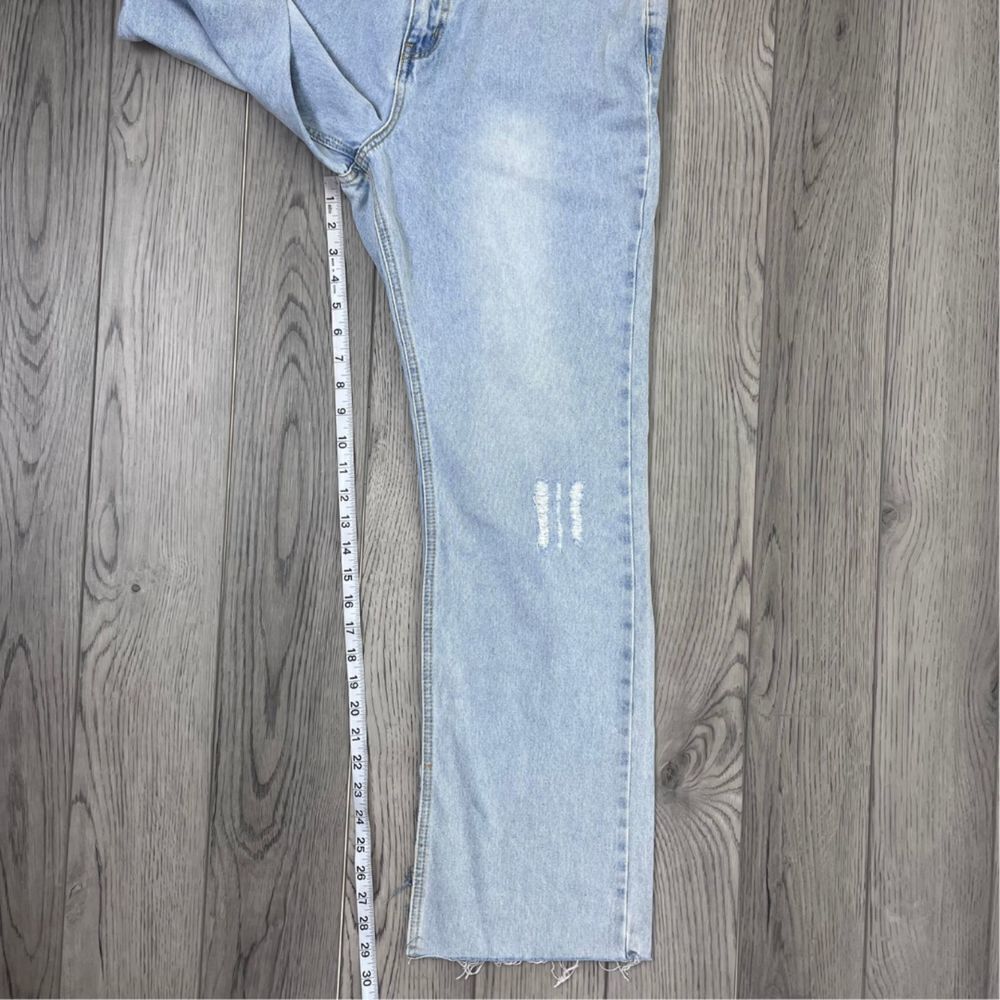 Avec Les Filles Size 31 Cotton Straight Leg Distressed High Rise Denim NEW Jeans - Picture 8 of 15